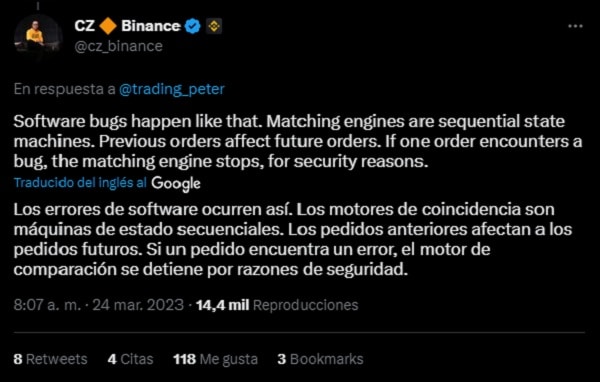 Binance pausa retiros y depósitos por problemas en su mercado spot