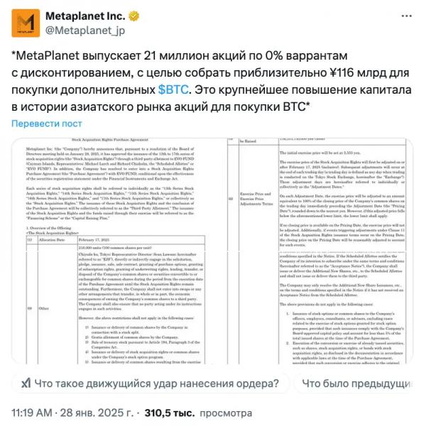 Metaplanet планирует привлечь более $700 млн для покупки биткоинов