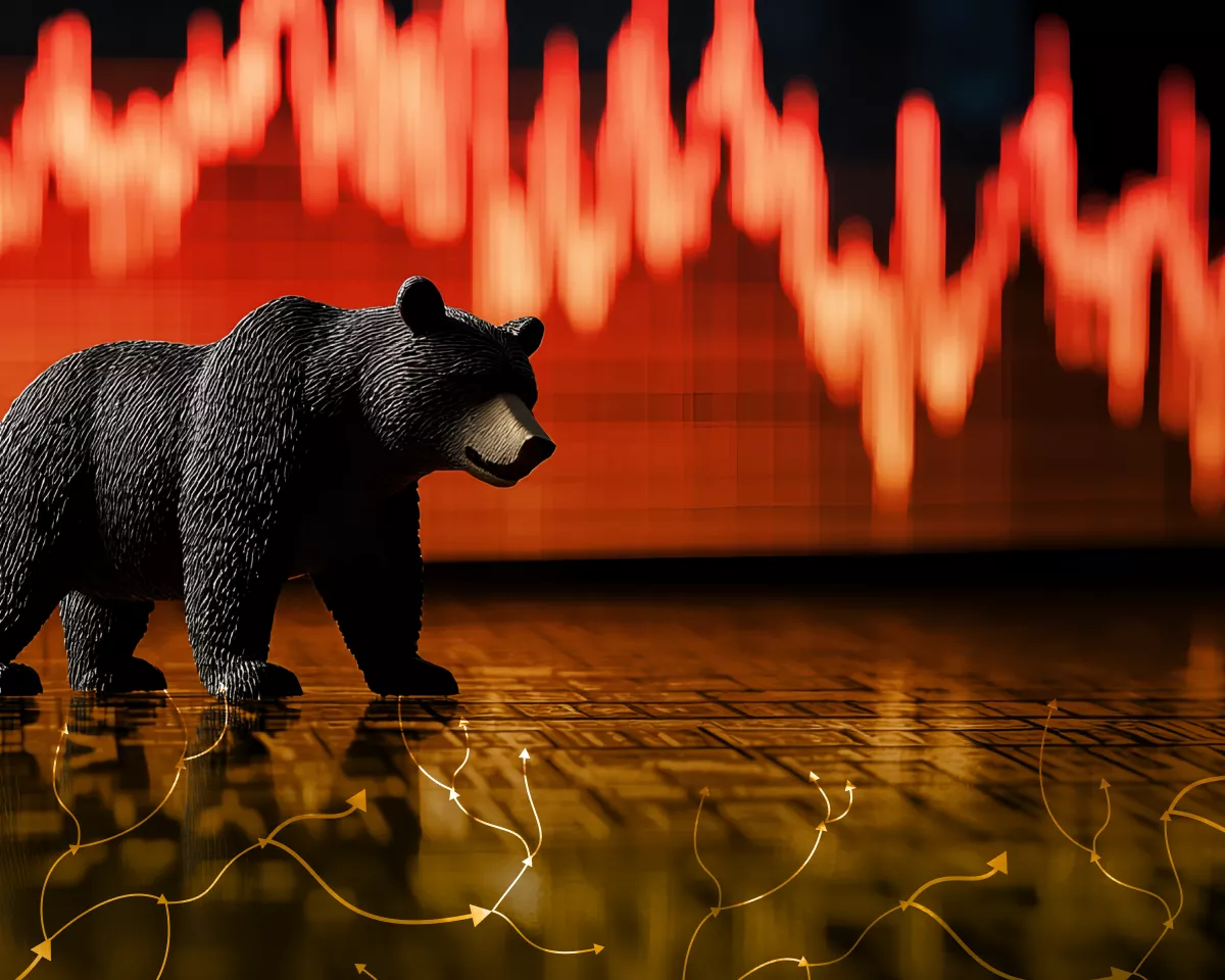 падение рынка медведь медвежий рынок bear red price drop chart 2025